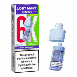 Blue Razz Gami – Lost Mary BM6K – prefilled pod refills (Blue Razz Gami Lost Mary BM6000 Refill Pack)