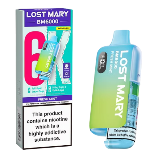 Fresh Mint – Lost Mary BM6K – prefilled pod kit (Fresh Mint Lost Mary BM6000 Pod Kit)