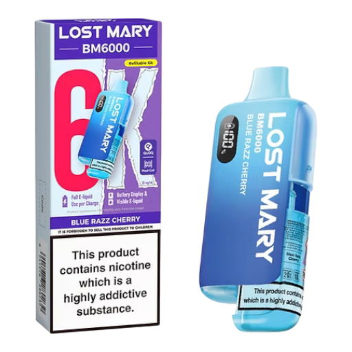 Blue Razz Cherry – Lost Mary BM6K – prefilled pod kit (Blue Razz Cherry Lost Mary BM6000 Pod Kit)