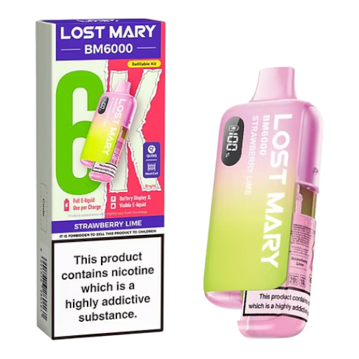 Strawberry Lime – Lost Mary BM6K – prefilled pod kit (Strawberry Lime Lost Mary BM6000 Pod Kit)