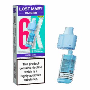 Fresh Mint – Lost Mary BM6K – prefilled pod refills (Fresh Mint Lost Mary BM6000 Refill Pack)