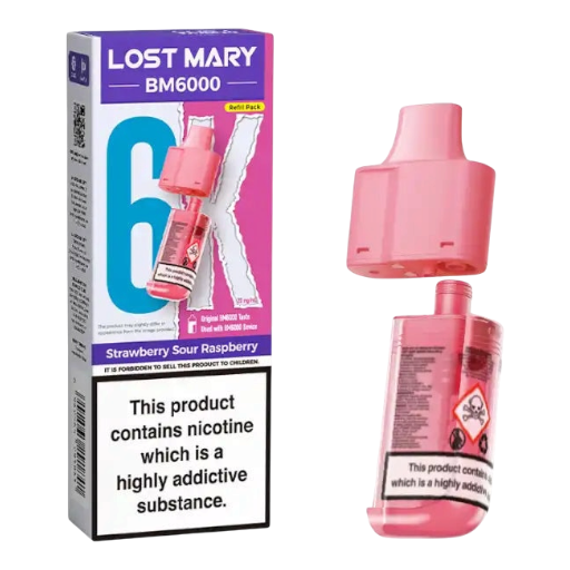 Strawberry Sour Raspberry  - Lost Mary BM6K Refill